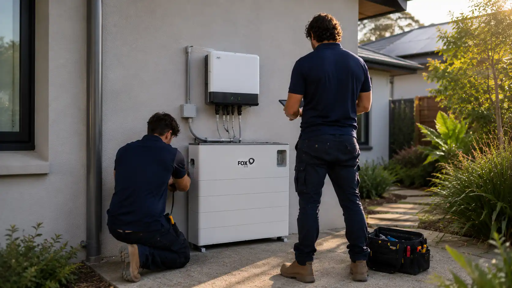 Freedom Energy Solutions is a Fox ESS Installation Partner Fox ESS CQ6 modular battery and inverter installed on a coastal Northern Rivers home with ocean views