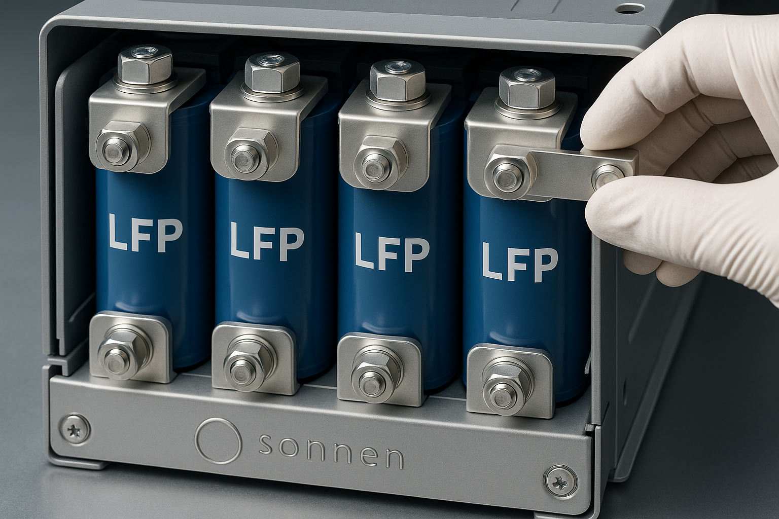 sonnen Battery Australia: An Expert Review for Your Home 1 Close-up of the safe LFP battery cells inside a sonnen solar battery.