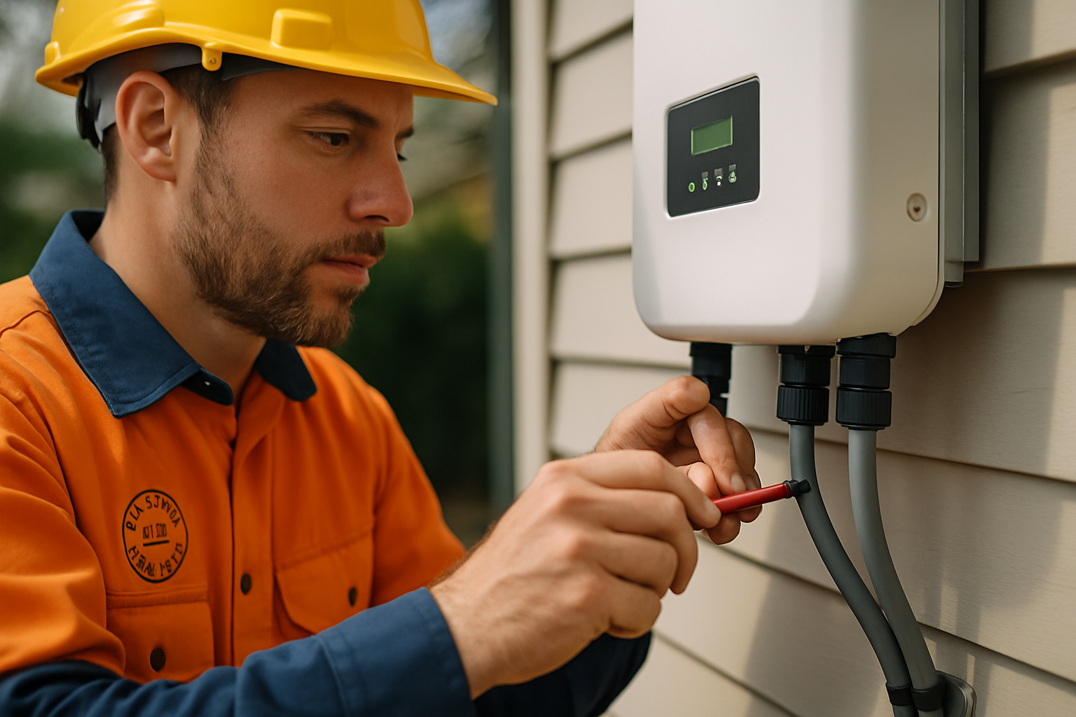 How to Choose the Best Solar Installers in Byron Bay: A 5-Step Checklist 1 A Clean Energy Council accredited installer inspecting a solar inverter.