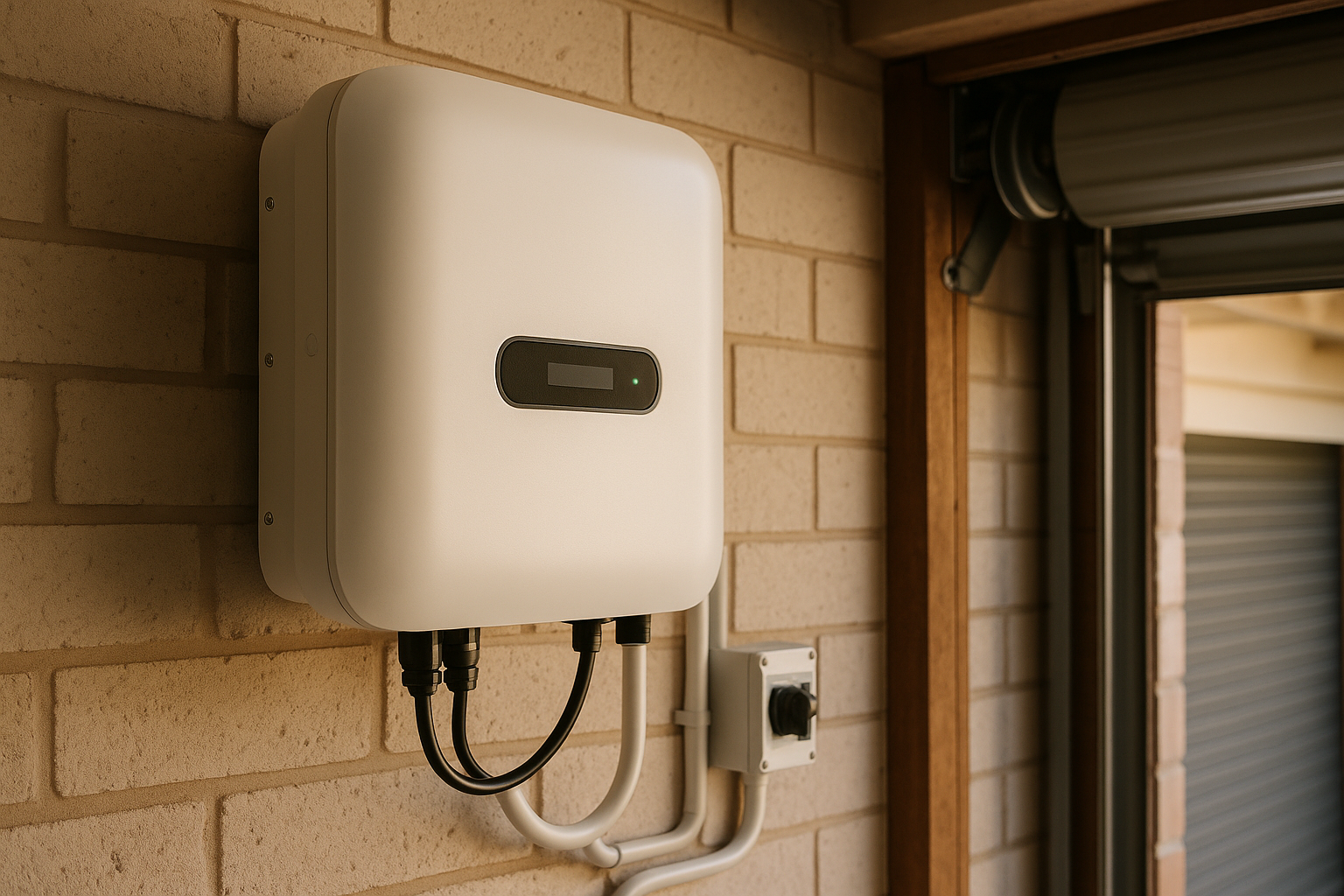 Solar Panels in Tweed Heads: A Practical Guide to Choosing the Right System 1 Solar inverter installed neatly on a garage wall