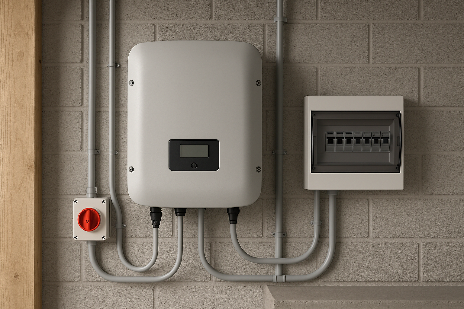 Solar Panels in Byron Bay: A Practical Guide to Sizing, Inverters, Batteries, and Real Savings 4 Solar inverter installed neatly next to a home switchboard
