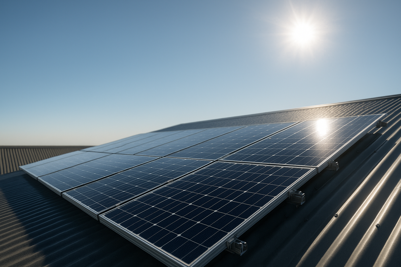 Off Grid Solar in Tamworth: A Practical Guide to Panels, Batteries, Inverters and Real-World Sizing 3 Roof-mounted solar panels performing under hot inland NSW conditions