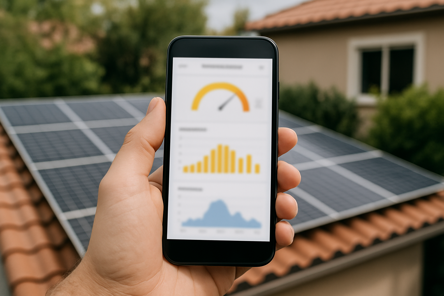 Sungrow Solar Inverters: A Practical Guide for Australian Homes, Hybrids and Batteries 2 Phone showing a solar monitoring app dashboard