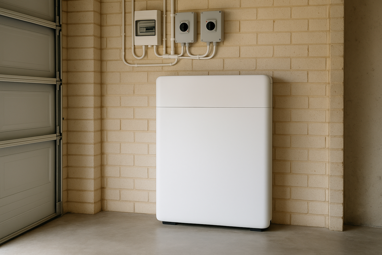 Solar Tweed Heads: Practical Advice on System Size, Inverters, Batteries and Maintenance 3 Home solar battery installed in a garage