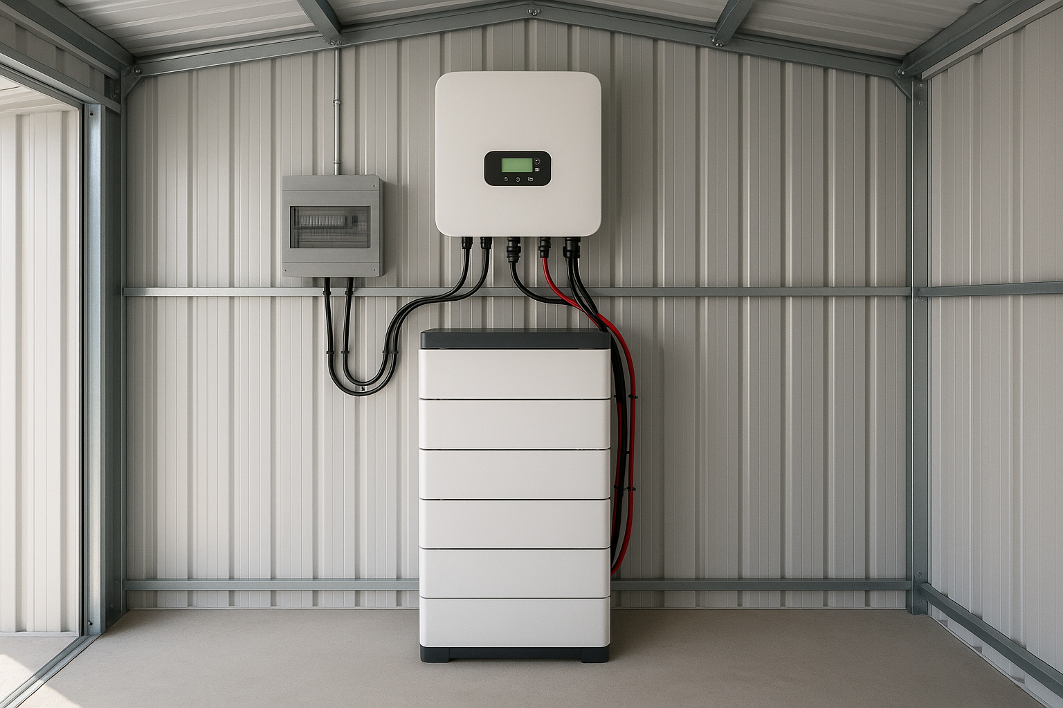 Choosing Tamworth Solar Installers: A Practical Guide 2 An off-grid solar battery setup for a property near Tamworth.