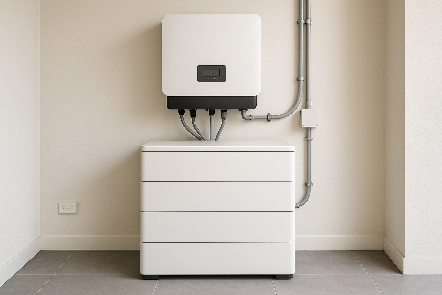 Sungrow Solar Inverters: A Practical Guide for Australian Homes, Hybrids and Batteries 3 Hybrid solar battery and inverter installed in a utility area
