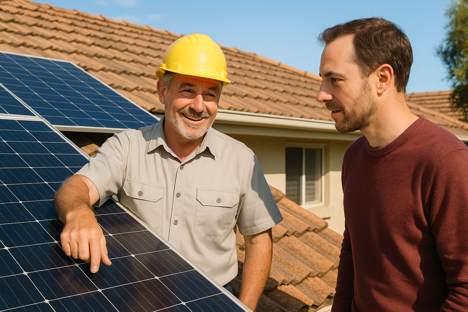 Electricity Providers in Armidale: Compare Your Options (and When Solar Makes More Sense) 1 A Freedom Energy Solutions expert discussing a solar installation plan.