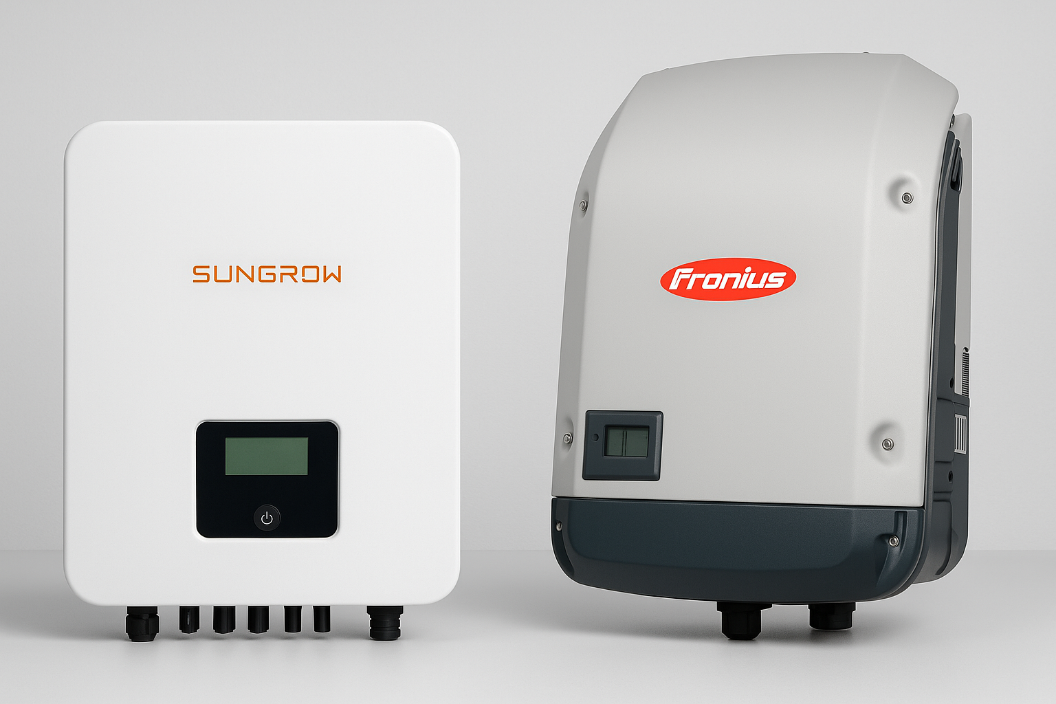 Sungrow Inverters: A Practical Guide for Australian Homes 2 A Sungrow inverter next to a Fronius inverter for comparison.