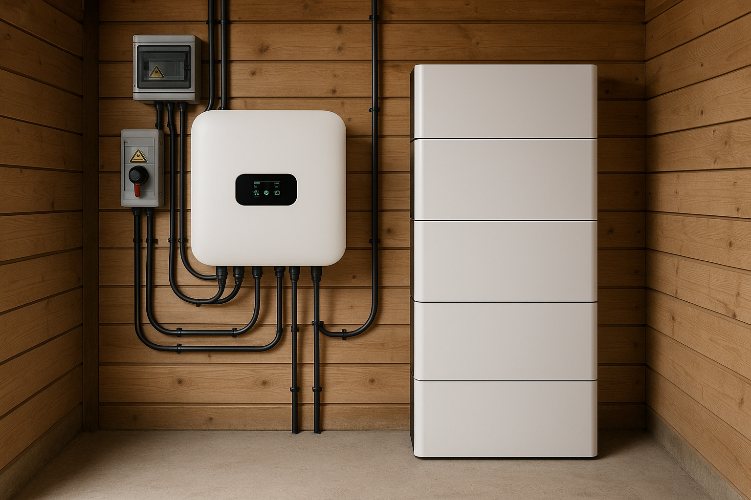 The Solar Panel Installation Timeline: A 6-Step Guide 1 An off grid solar battery and inverter setup neatly installed.