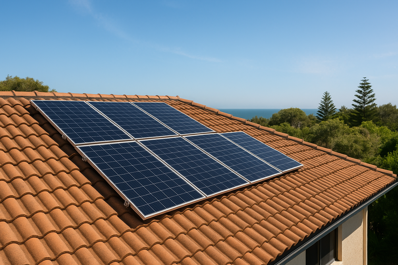 Solar Panels in Tweed Heads: A Practical Guide to Choosing the Right System 4 Solar panels mounted on a tiled roof in coastal conditions