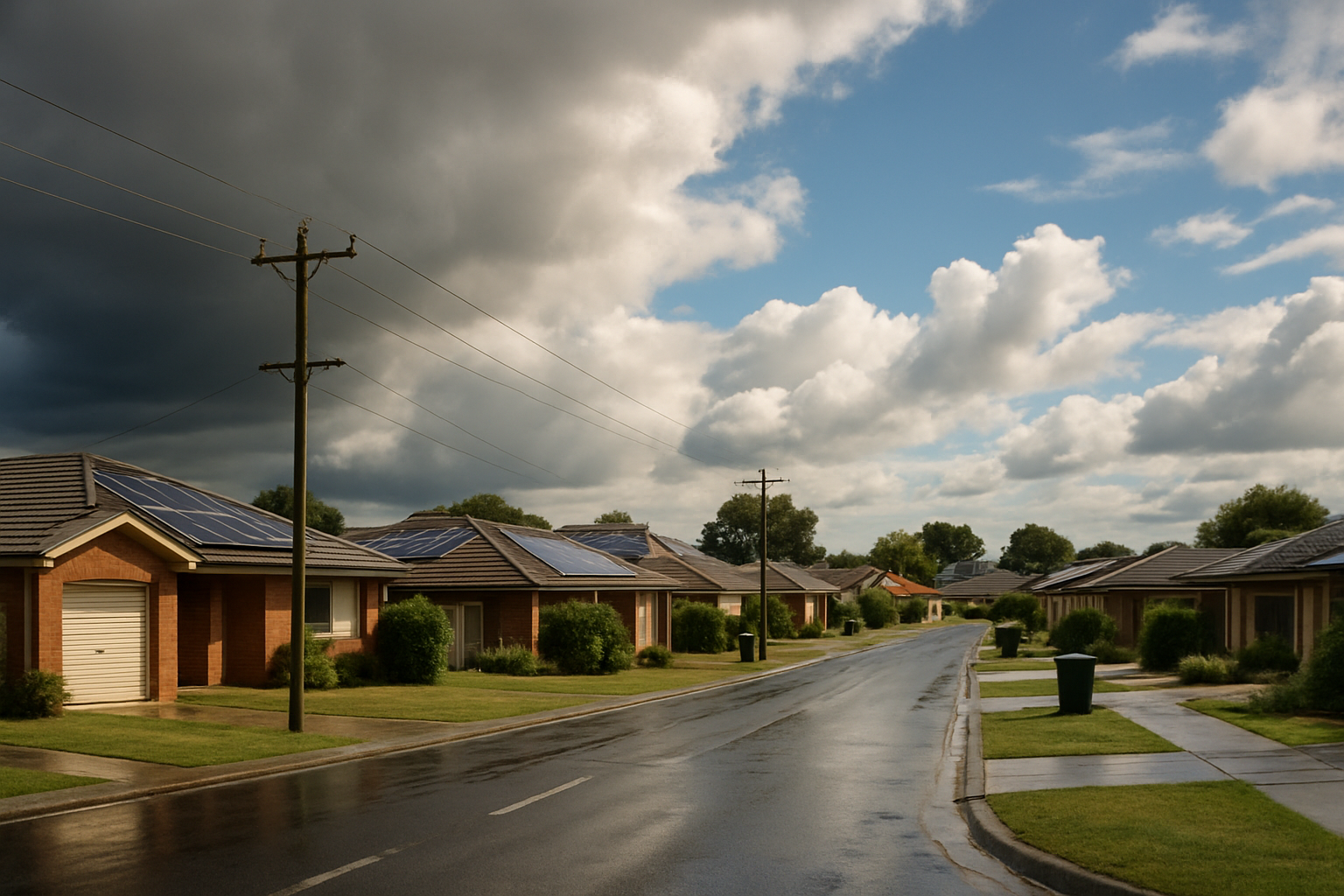 Solar Tweed Heads: Practical Advice on System Size, Inverters, Batteries and Maintenance 1 Homes with solar panels under changing coastal weather