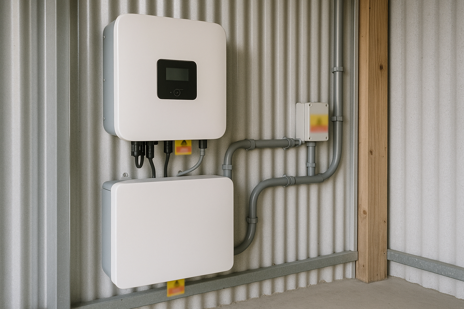 Renewable energy for rural property: Solar, batteries and backup that suit the way you live 1 Hybrid inverter and battery installed in a shed