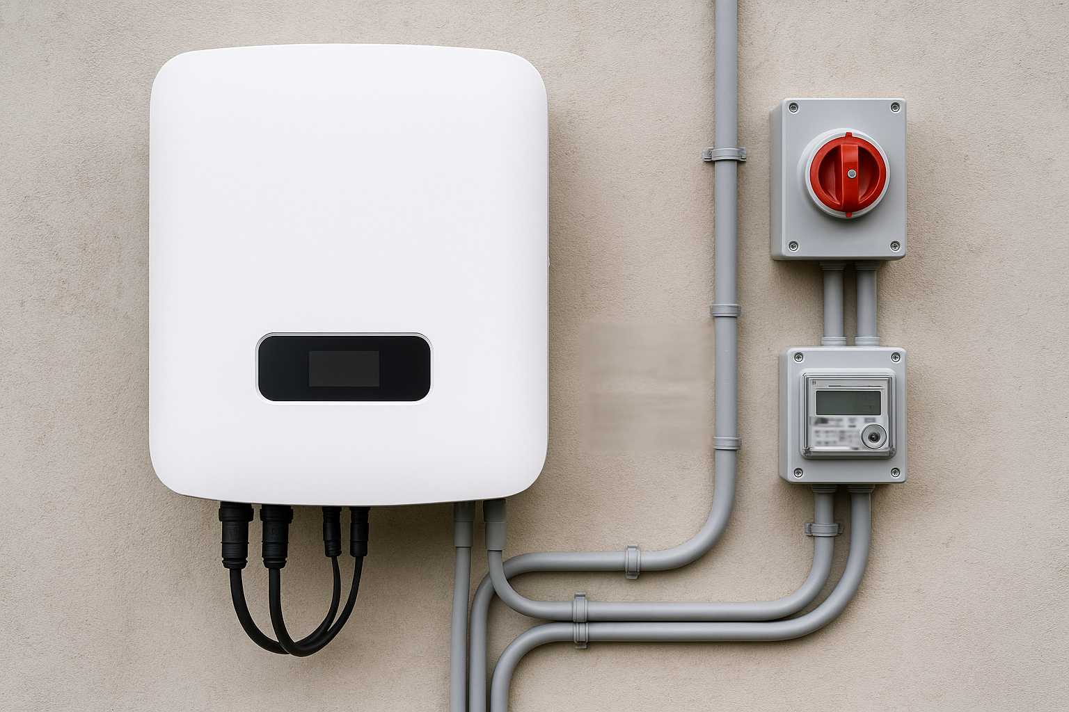 On-grid solar battery storage in Australia (2026): practical answers before you buy 1 Hybrid solar inverter and electrical isolators installed on a wall