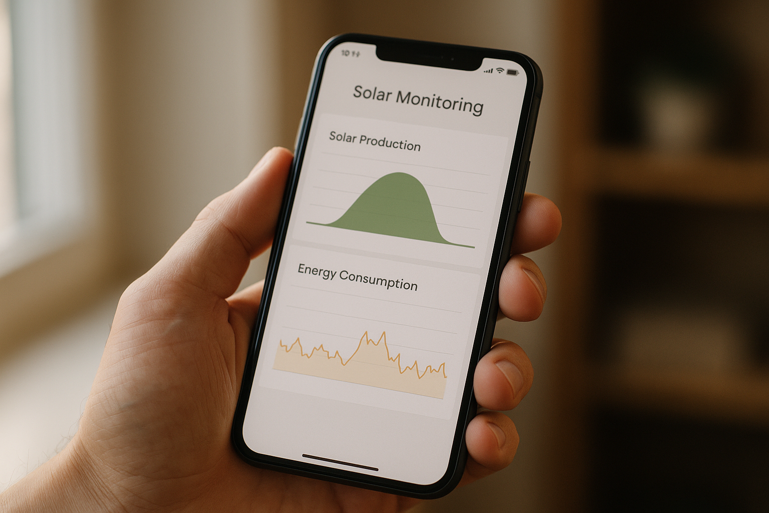 Fronius Inverter Guide for Australian Homes: Models, Sizing, Monitoring and Common Questions 3 Solar monitoring app view showing energy production and usage