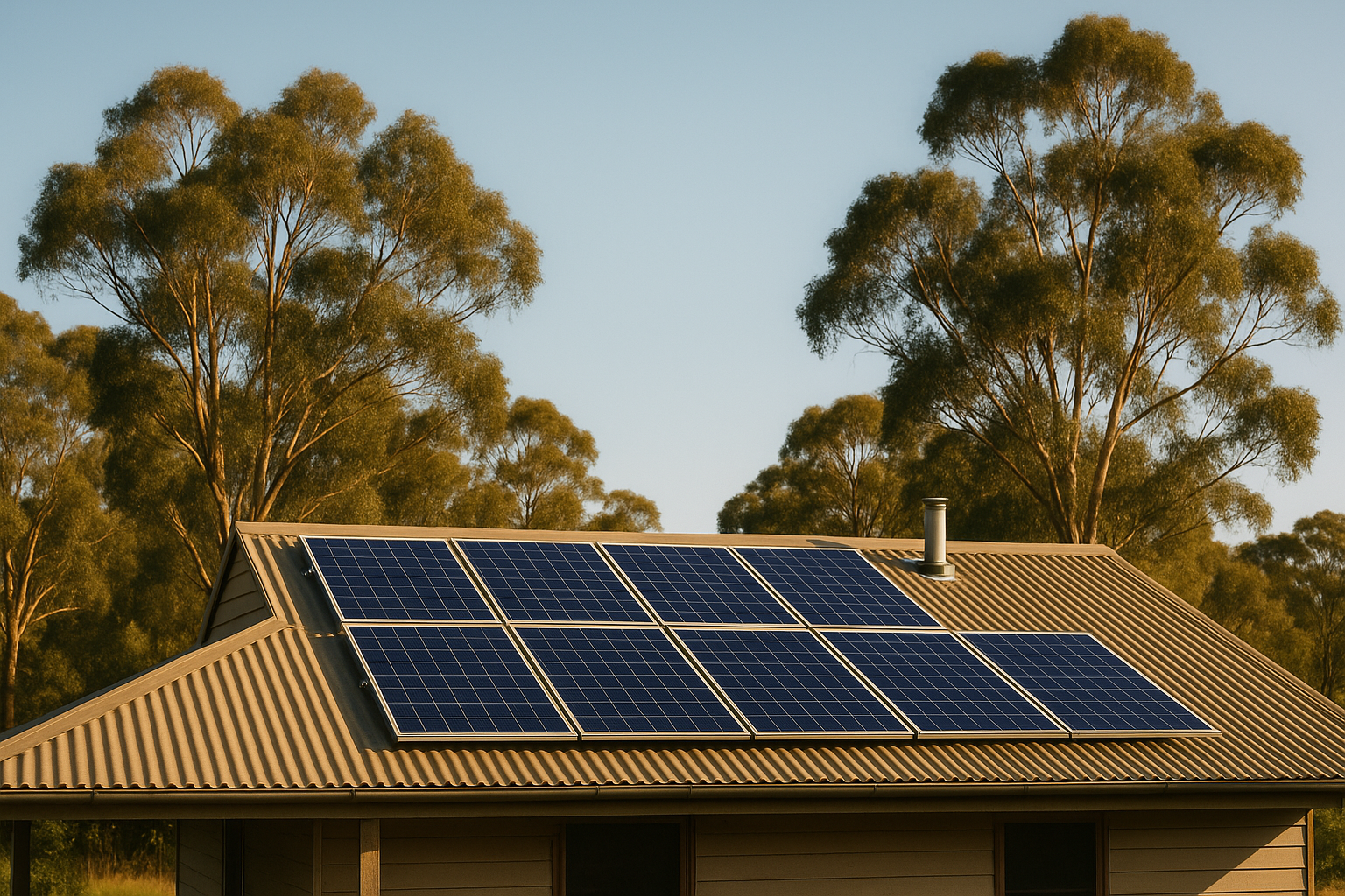 Off-grid batteries in Australia: how to choose the right system for reliable power 2 Rooftop solar panels on a rural Australian property