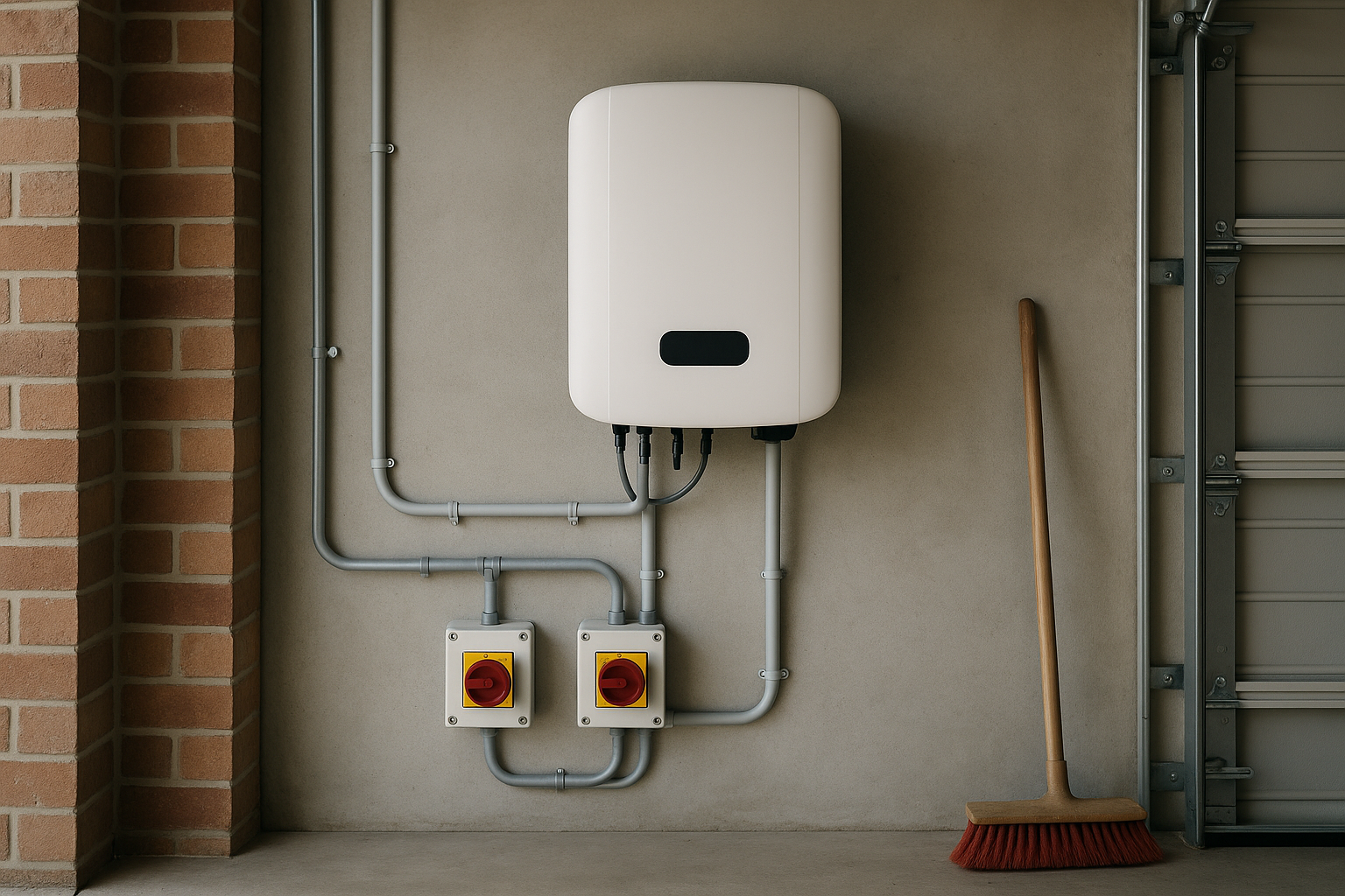Trina Solar panels in Australia: what to check before you buy (and how to build a system that works) 2 Solar inverter and electrical isolation switches mounted neatly on a wall