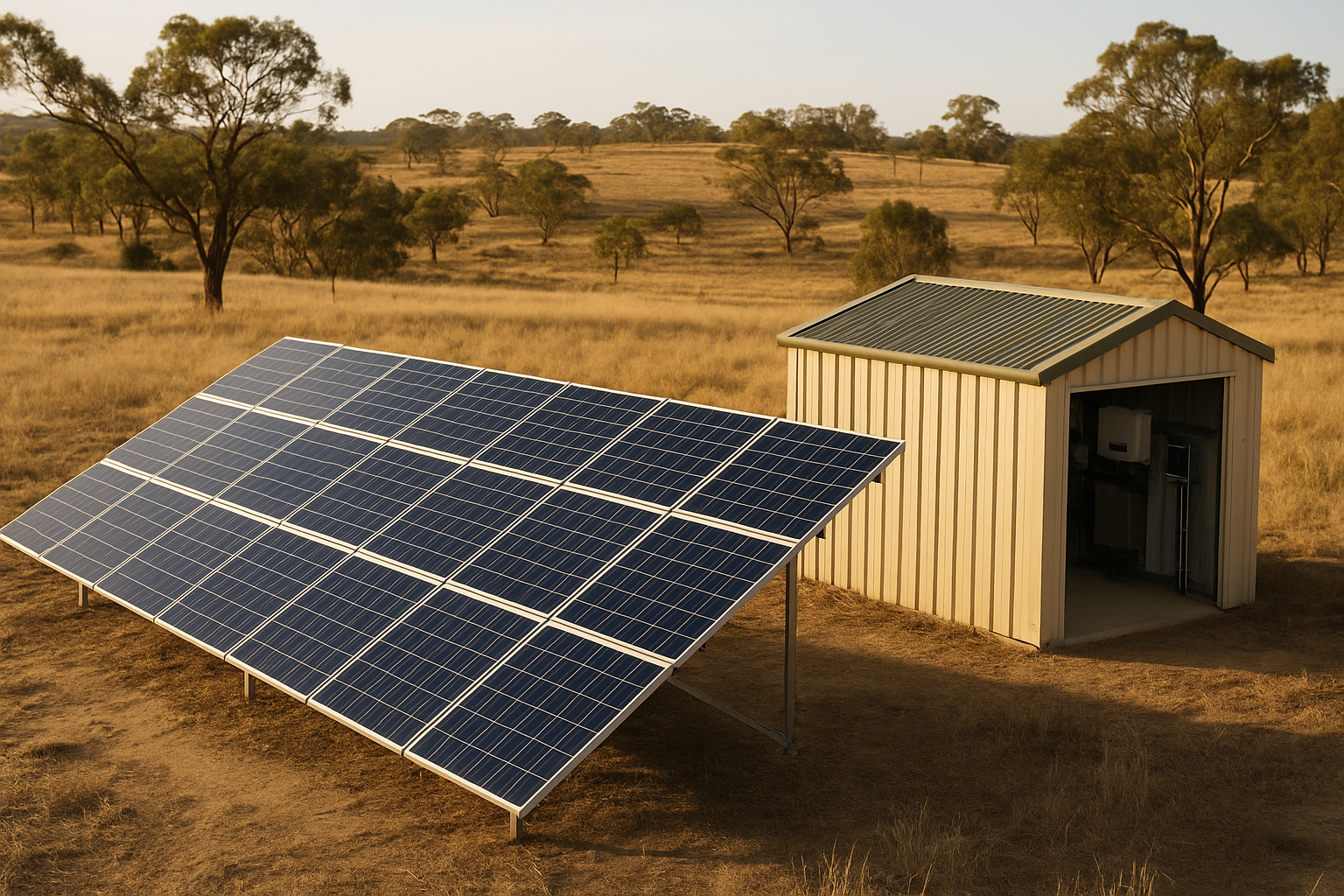 Sigenergy Battery Storage: A Practical Pick for Homes and Businesses 3 Rural property with solar array suited to off-grid battery systems