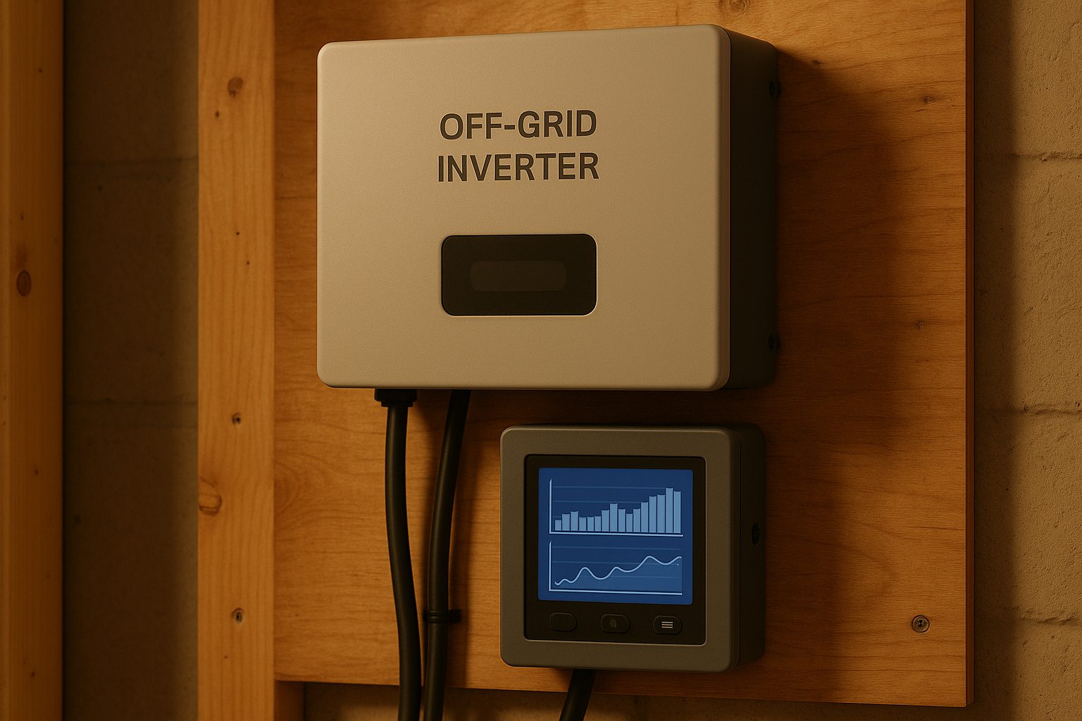 Off-grid batteries in Australia: how to choose the right system for reliable power 3 Off-grid inverter and battery monitoring display