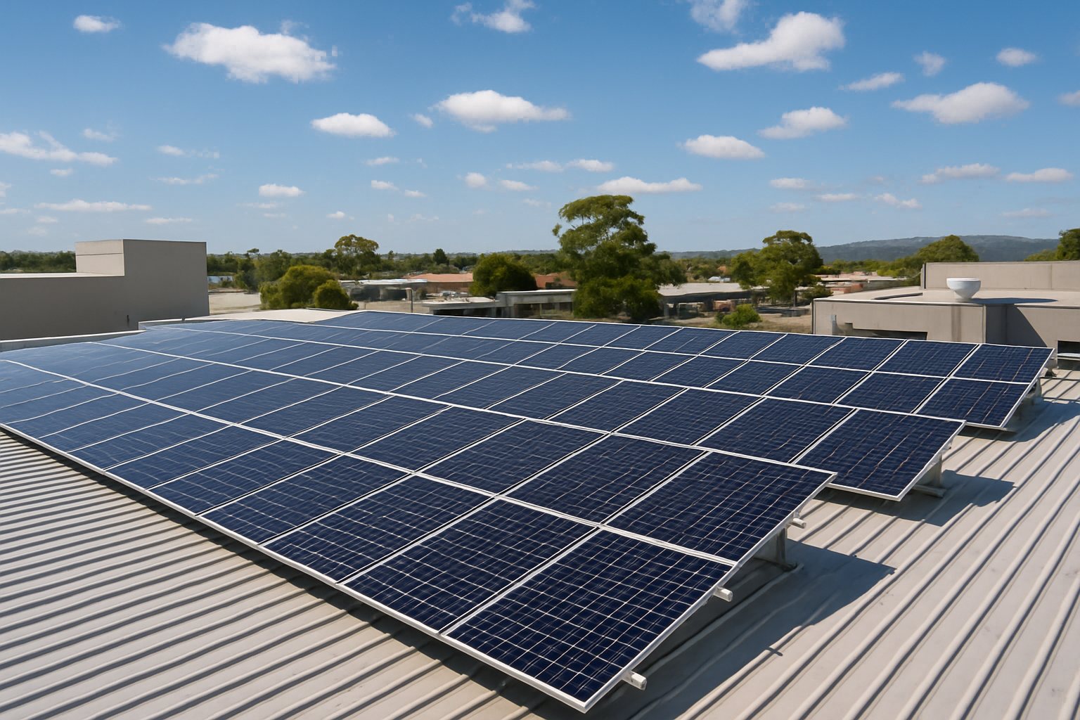 Are solar panels a good investment in Australia? 2 Commercial solar panels installed on a large rooftop