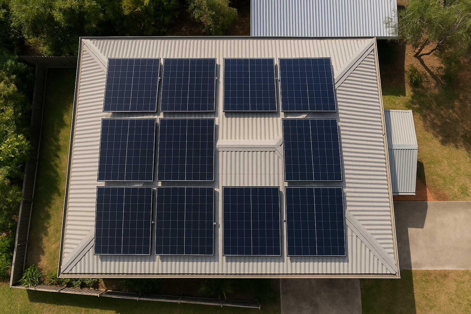 Trina Solar panels in Australia: what to check before you buy (and how to build a system that works) 3 Rooftop showing solar panel layout across different roof faces