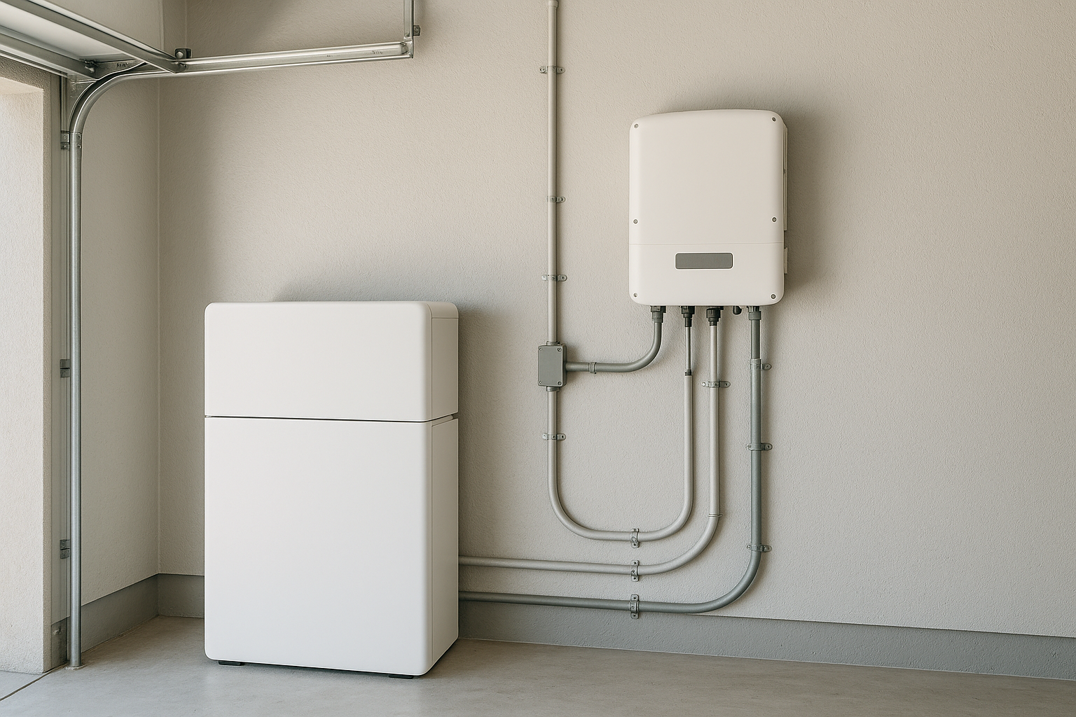 Fronius Inverter Guide for Australian Homes: Models, Sizing, Monitoring and Common Questions 4 Home battery installed with an inverter in a garage utility area
