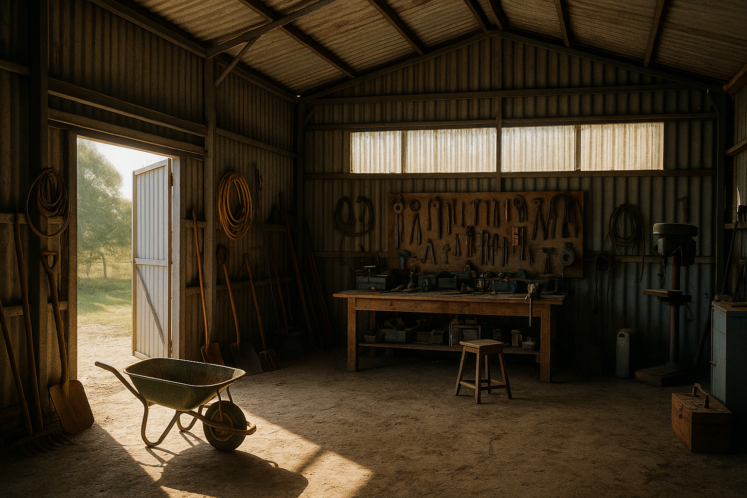 Renewable energy for rural property: Solar, batteries and backup that suit the way you live 4 Workshop loads in a rural shed that can run on daytime solar