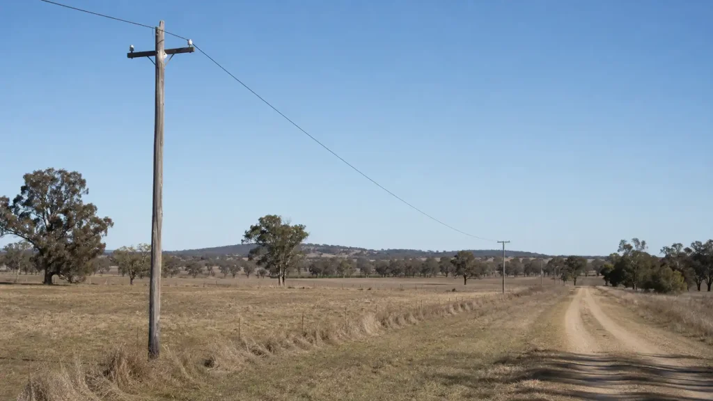 Remote Area Solar Power in Regional NSW (What Actually Works) 1 swer-power-line-rural-nsw-property