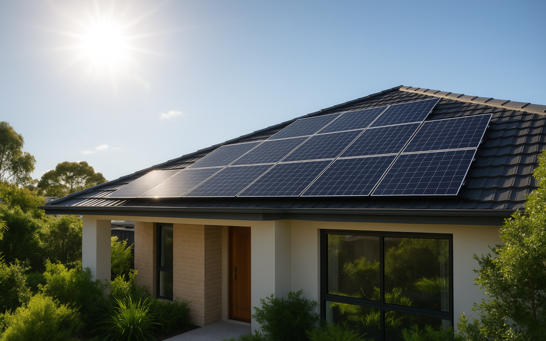 Solar panels on an Australian house roof, demonstrating solar panel sustainability.