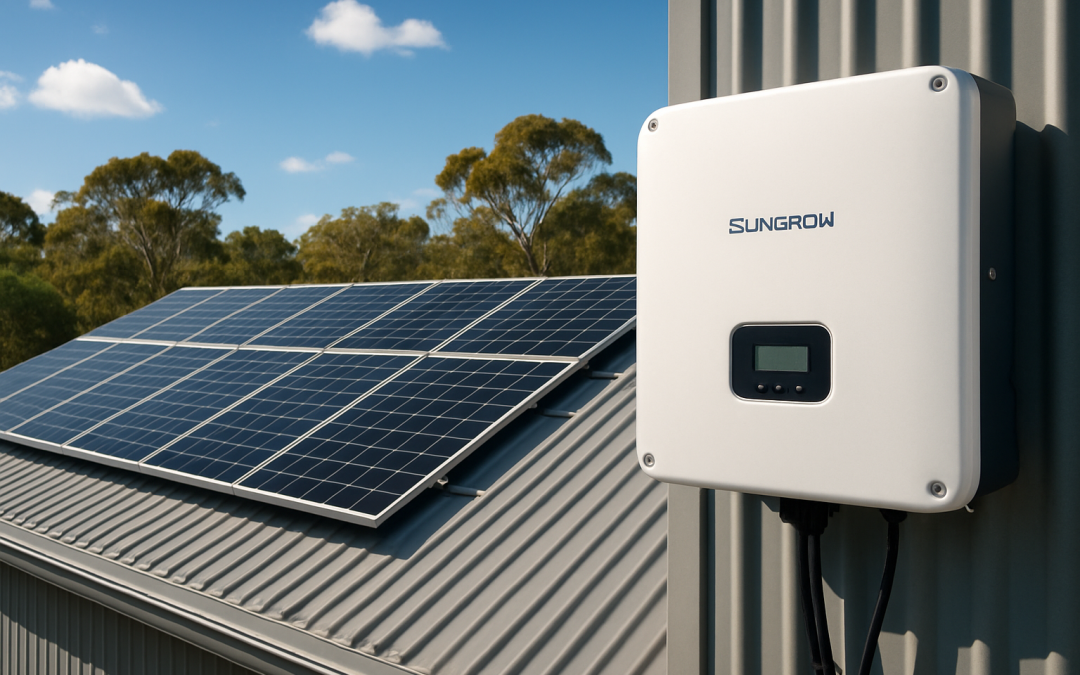 Sungrow hybrid solar inverter installed on Australian rooftop