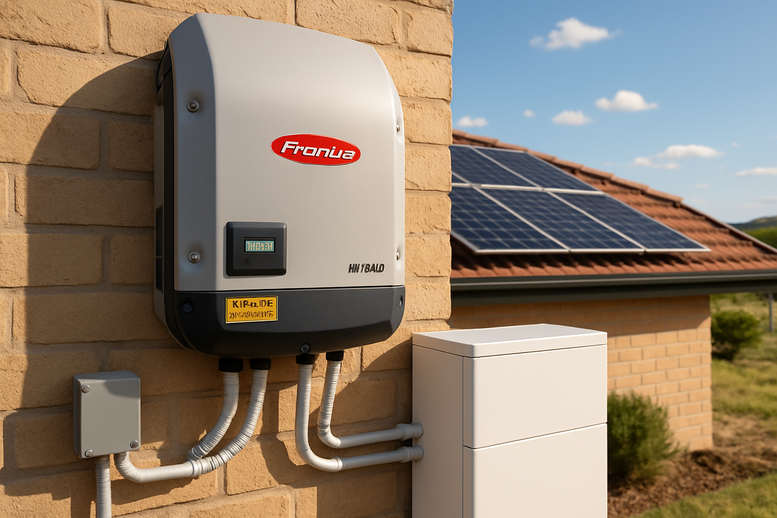 Fronius hybrid solar inverter with battery system in a NSW home