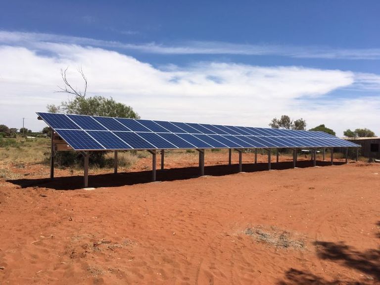 12kW ground mounted solar array on red soil