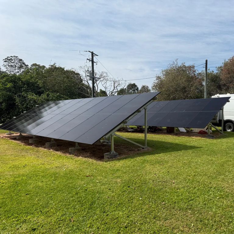 Ground mounted solar arrays on a rural Australian property